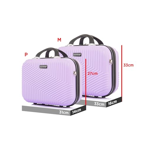 Frasqueira Necessarie de Viagens Geometric Média de mão ABS Rígida Fechamento em Ziper com Organizad