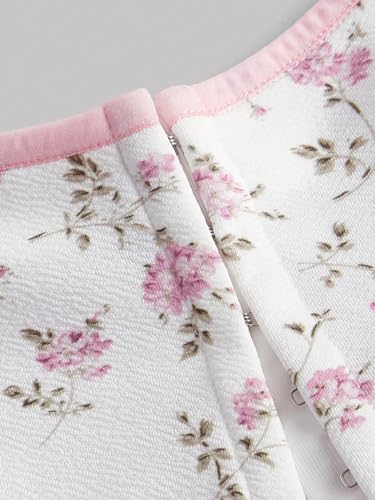 Milumia Women's Ditsy Floral Corset Top Knot Front Square Neck Curved Hem Cami Tank Tops3