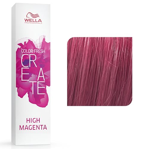 Wella Professionals Color Fresh Create, Semi-Permanent Hair Color, Temporary color, Intense pigment formula, No Ammonia, No Peroxide, Shade High Magenta, Deep Pink Hair Color, 60ml