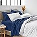 Bare Home Queen Sheet Set - 1800 Ultra-Soft Microfiber Queen Bed Sheets - Double Brushed - Deep Pockets - Easy Fit - 4 Piece Set - Bedding Sheets & Pillowcases (Queen, Dark Blue)