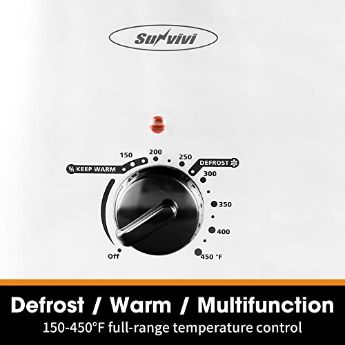 Image of Sunvivi 26-Quart Roaster Oven, Electric Roaster Oven with Viewing Lid, Sunvivi Turkey Roaster with Unique Defrost /Warm Function, Large Roaster with with Removable Pan & Rack, Stainless Steel, White
