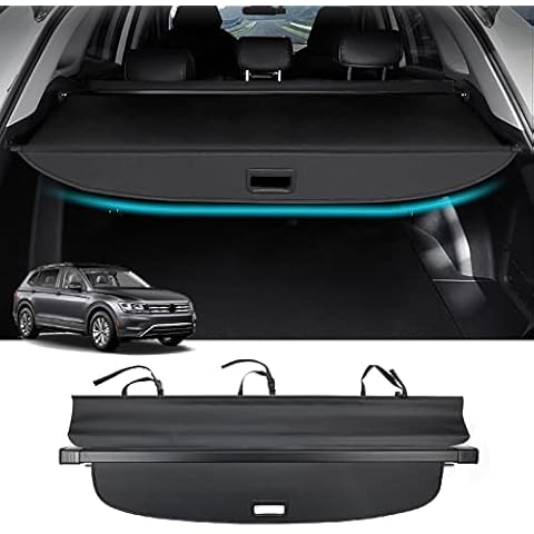 Powerty Cargo Cover for 2018-2022 2023 2024 VW Volkswagen Tiguan Accessories Trunk Cover Retractable Trunk Shielding Shade Cargo Luggage Cover No Gap Cover