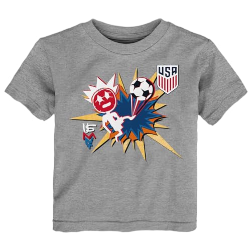 Outerstuff U.S Soccer Federation Bicycle Kick Short Sleeve Tee, Grey, Infant 12 Months