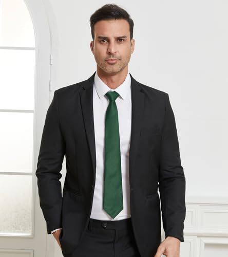 Image of DecTwig Men's Ties Solid Color Formal Neckties 3.15 inch (8CM) Black Ties For Men