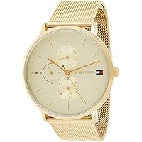 Tommy Hilfiger Reloj Analógico de Cuarzo multifunción para mujer con correa de malla de acero inoxidable dorado - 1781943
