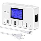 Seguro de Usar: Identifique de manera inteligente la distribución de voltaje, el voltaje de salida es controlado por USB, Esta estación de carga de 8 puertos puede adaptarse a diferentes dispositivos y la protección de seguridad puede evitar que el dispositivo se sobrecargue, se sobrecaliente o se produzca un cortocircuito. Entrada de 100V-240V para uso en todo el mundo. También será seguro de usar en verano.