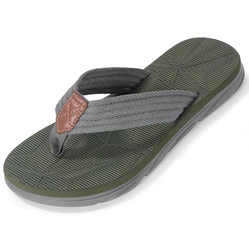 Mens Flip Flops, Comfortable Soft Thong Sandals for Summer Beach Pool Water Yoga Foam Cushion Slip on Slippers