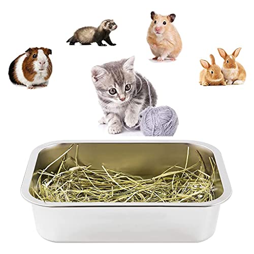 Arenero de acero inoxidable para gatos y pequeños animales miniatura 6