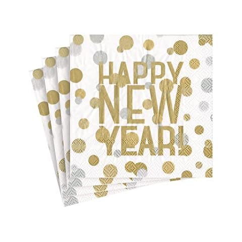 Happy New Year Cocktail Napkins by Caspari Cover