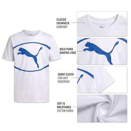 Image of PUMA Boys T-Shirts Athletic Crewneck Short Sleeve Tees (Sizes S-XL)