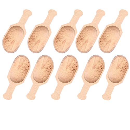 10 Stück Holz Lose Teelöffel Bambus Löffel Kleine Bad Holz Süßigkeiten Löffel Waschpulver Löffel Cover