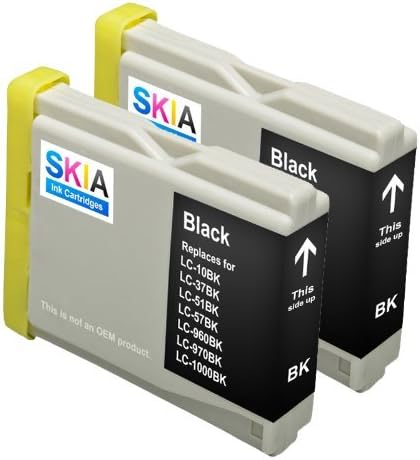 Skia Ink Cartridges ¨ 2 Pack Compatible with Brother LC51(LC51BK) for MFC-230C, MFC-240C, MFC-3360C, MFC-440CN, MFC-465CN, MFC-5460CN, MFC-5860CN, MFC-665CW, MFC-685CW, MFC-845CW, MFC-885CW, Intellifa