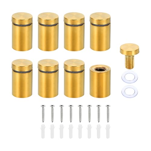 PATIKIL 3/4 x 1.2"のサインスタンドオフスクリュー 8セットのステンレススチール壁スタンドオフ取り付け金具広告ガラス釘 アクリル額縁アクリルパネル掛け用 金