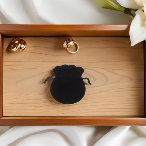Bolsas de obsequio cordón negro para guardar pulseras y collares pequeños 100 u 5