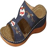 Sandalen voor dames, sandalen dames sandalen op kussen dames wig slippers (1 36EU)