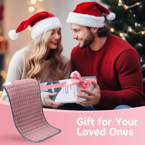 Image of Heating Pad for Period Cramps, Heating Pads for Back Pain Relief, Heat Pad with 4 Timer & 6 Heat Temperature & Auto Shut Off, 12 inch x 24 inch Heating Pad for Women Mom Birthday Christmas Gift