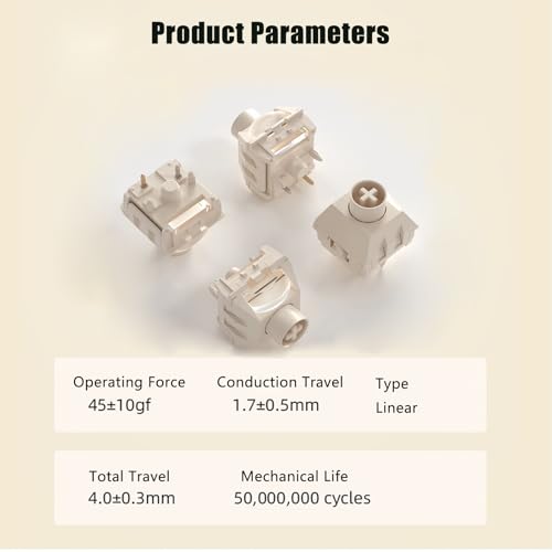 Image of Zjmehty Kailh Box Ice Cream PRO MAX Switches for Mechanical Keyboard,5-pin Linear /45gf /Pre lubed /upgrated POM Material /Stronger Reboud Switches(Ice Cream PRO,10pcs)