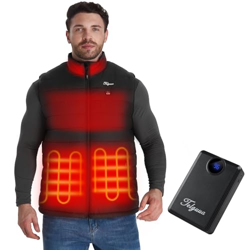 Telguua Heated Vest for Men with Battery Pack Included Warm Men's Heated Vests Electric Heating Vest Rechargeable2