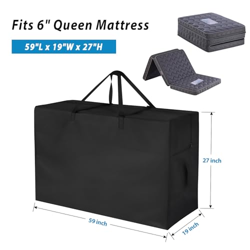 Image of 6 Inch Queen Tri Folding Mattress Storage Bag for Tri Fold Mattress