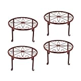 Metal Plant Stands, 4 Pack Indoor Outdoor Rustproof Plant Shelf, Retro Flower Pot Holder for Balcony