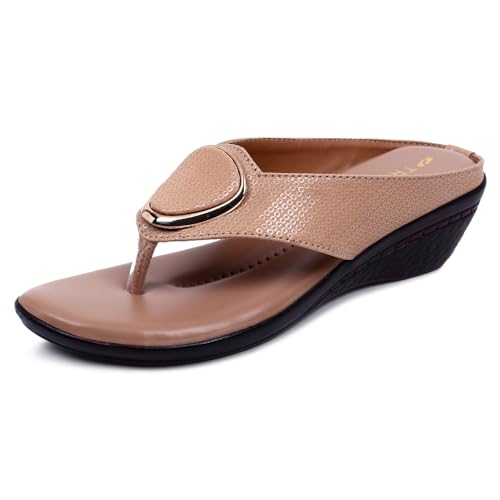 Image of TRASE Women's Fashion Sandal | Faux Leather, Comfortable & Stylish Wedges | Ideal for Casual & Formal Occasions 2 inches heel