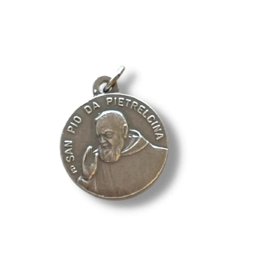 Catholically Saint Padre Pio Tiny Medal with Relic - St. Father Pio of Pietrelcina Relic