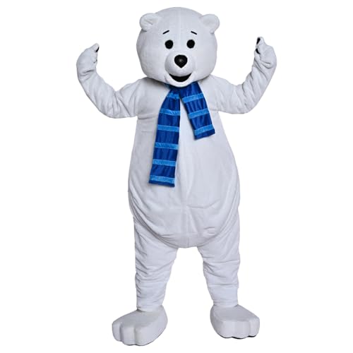White Polar Bear Mascot Costume Fancy Dress Cartoon Outfit