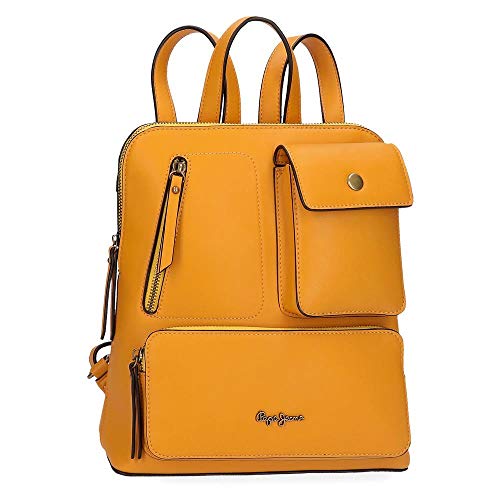 Pepe Jeans Zoe Mochila Casual Amarillo 31x35x12 cms Piel Sintética 13.02L
