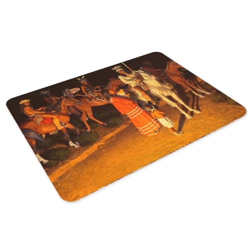 Lot de 4 sets de table souples dessous en liège napperons indiens d'Amériques 39,5x28,5 - 3