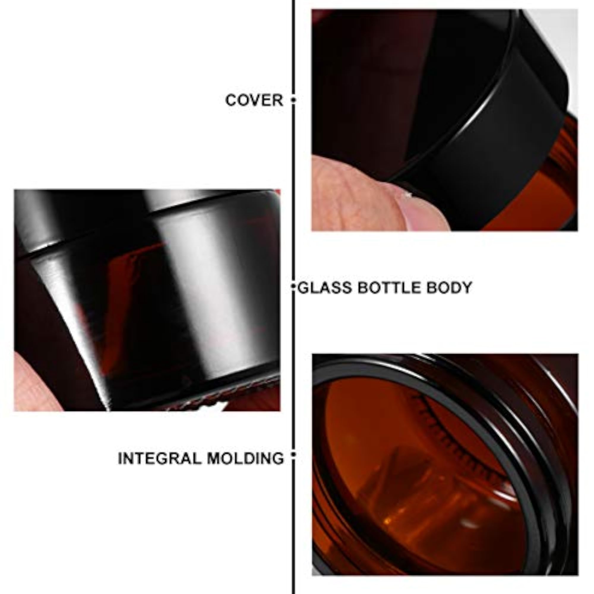 6pcs Amber Round Glass Jar Mini Empty Cosmetic Container
