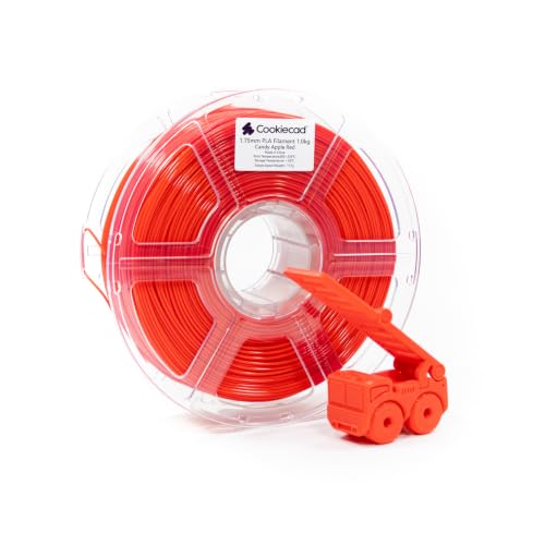 Cookiecad PLA Filament Solid, Candy Apple Red, 1.75mm 1kg for 3D Printer
