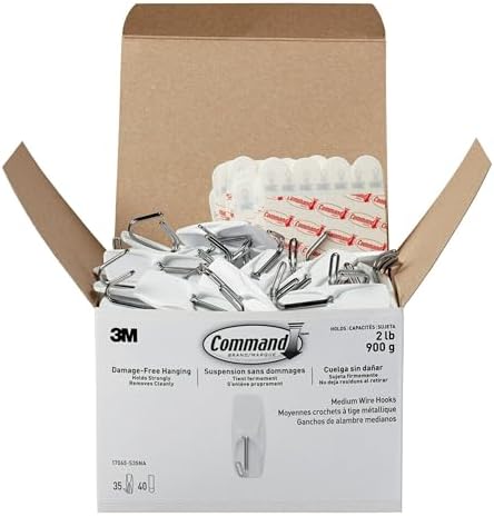 Amazon.com: Command Medium Wire Toggle Hooks, 35 Hooks and 40 Command ...