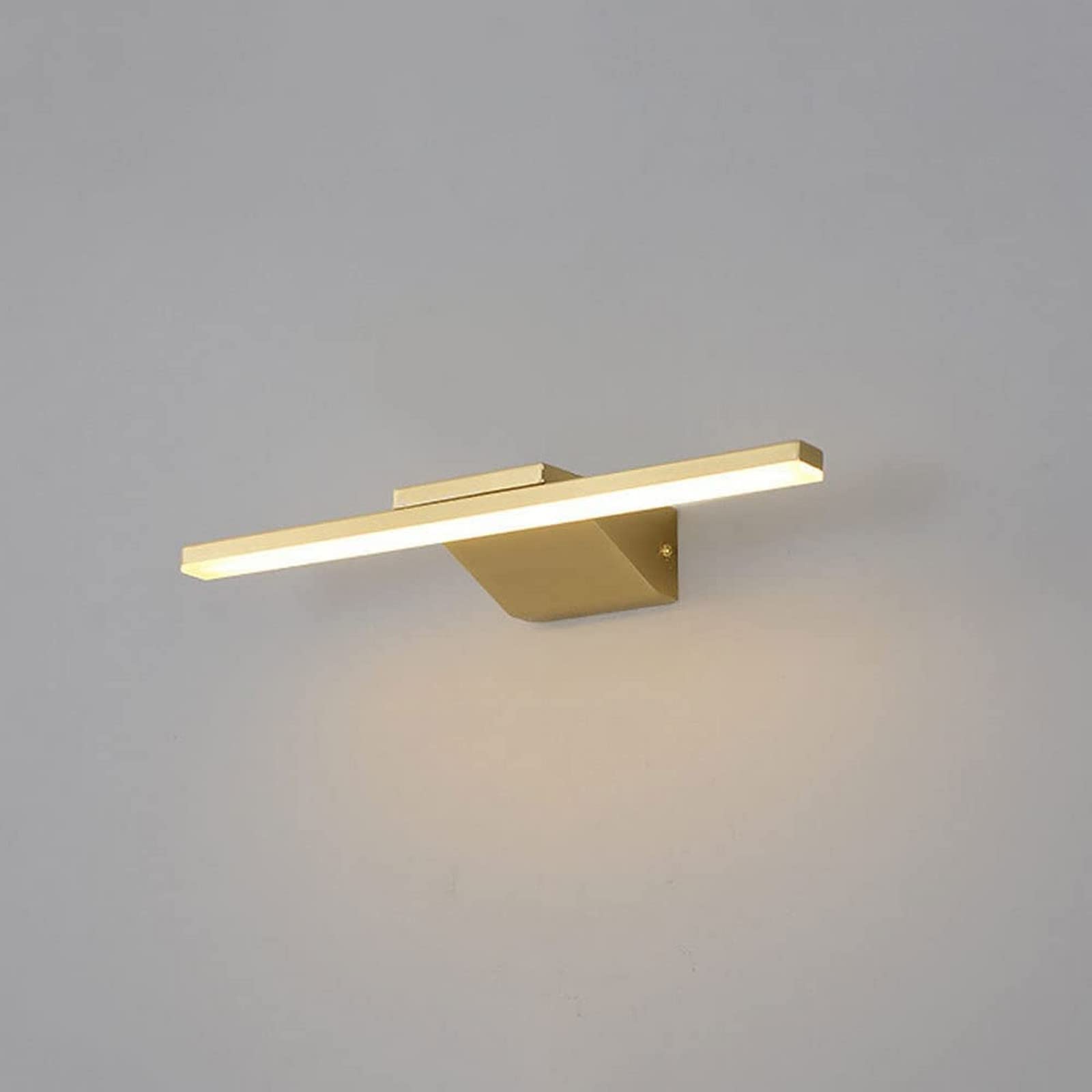 Lampe de miroir LED linéaire pour salle de bain, éclairage frontal, applique murale de salle de bain en laiton, 3 modes de couleur, 40 cm