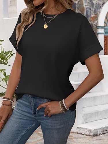 Bliwov Womens Summer Basic Casual T Shirts Going Out Trendy Tops Business Outfits Beach Vacation Clothes Fashion Tees - Image 3