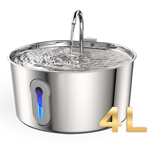 JLVDXN 4L/135oz Stainless Steel Cat Fountain
