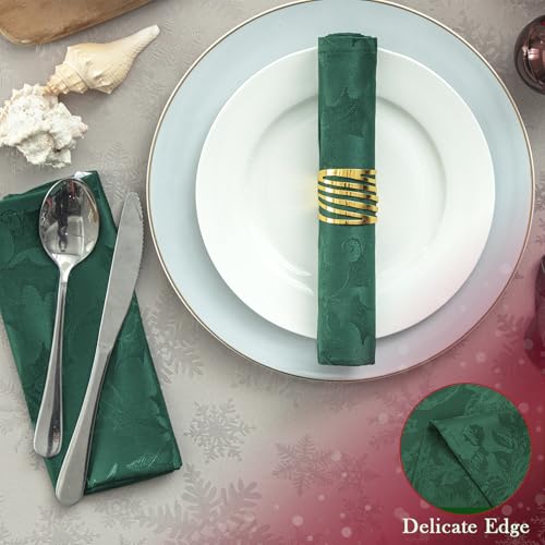 Servilletas de tela verdes jacquard set de 12 17x17 in miniatura 4