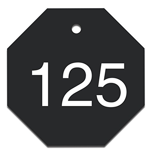 Étiquettes numérotées plastique noir plaquette d'identification gravée 3,8 cm