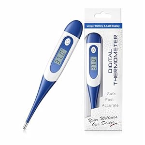 Boulton Digital Thermometer for Adults & Kids - Oral Thermometer Adults Kids Babies with Fast Accurate Readings - Switchable Body Temperature Thermometers Underarm and Rectal Fever Checker