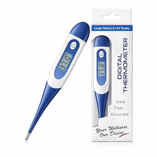 Boulton Digital Thermometer for Adults & Kids - Oral Thermometer Adults Kids Babies with Fast Accurate Readings - Switchable Body Temperature Thermometers Underarm and Rectal Fever Checker