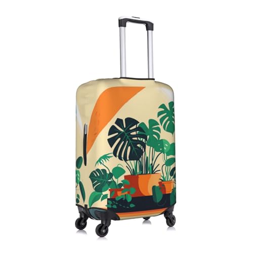 Cartoon Turtle Back Bamboo Suitcase Cover Small with Invisible Zipper, for Business and Travel, Without Suitcase3
