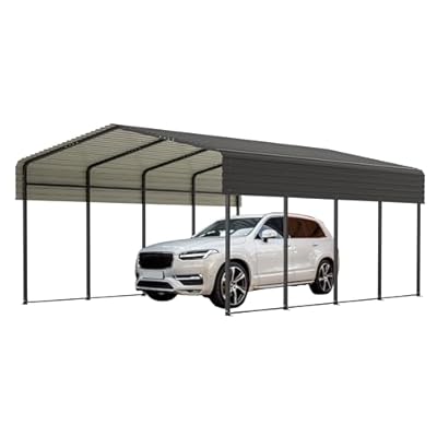 LZbeiteM Car Port, 13x20 FT Metal Carport, Heavy Duty Carport Canopy, Metal Garage Car Tent, Outdoor Car Shelter Shade with Galvanized Steel Roof, Frame, for Car, Truck, Pickup, SUV, Tractor, and Boat