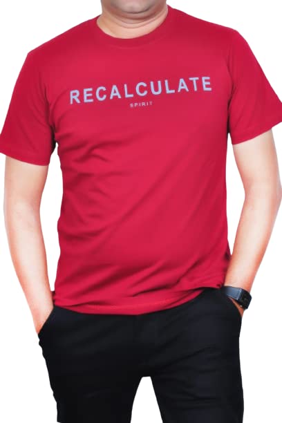 I Spirit - Men's Cotton Regular Fit Solid Round Neck Red Color T-Shirt (Sizes - M,L,XL)