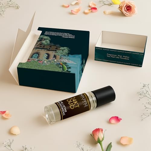 Image of 24 KT Oud Attar | Non-Alcoholic Perfume Oil Roll on | Amber Oud Warm Fragrance Perfume Oil | Premium and Long Lasting Fragrance | 6 ml