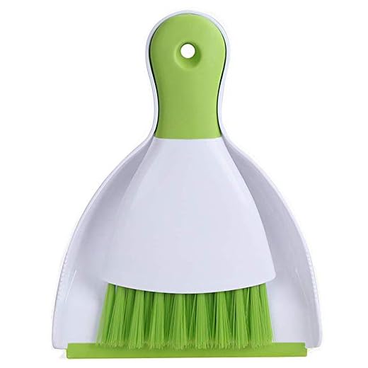 Dust Pan and Brush, Kmeivol Broom and Dustpan, Dust Pan Brush Nesting Tiny Cleaning Broom, Dust Pan and Brush Set for Table, Desk, Countertop, Key Board, Cat, Dog and Other Pets, Dustpan