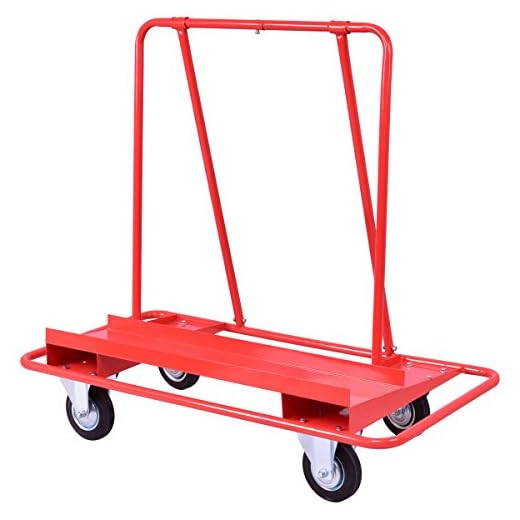 Goplus Drywall Sheet Cart, Heavy Duty Panel Dolly Cart with 4 Swivel Wheels, Handling Wall Panel, Sheetrock, Wood Panel, Rolling Dolly for Garage, Home, Warehouse