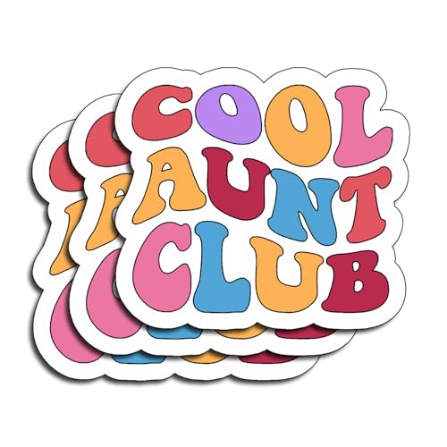 (3Pcs) Cool Aunt Club Sticker Aunts Quote Funny Aunties Aesthetic Gifts Present Waterproof Vinyl...