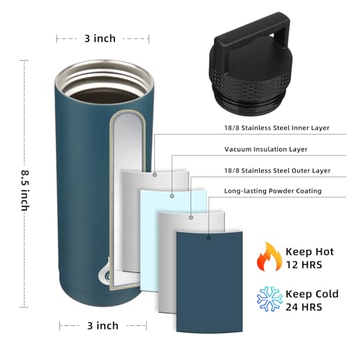 Image of BJPKPK 18oz Insulated Water Bottle Stainless Steel Water Bottle with Handle
