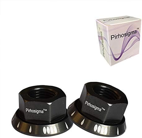 Pirhosigma Ti 2 x M10 Bike Wheel Hub Axle Nuts 7075 Aluminum Bicycle Chromed Skewer Bolt Screw Nut Road MTB Replacement