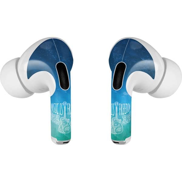 Skinit Decal Audio Skin Compatible with Apple AirPods Pro (2rd Gen, 2022) - Skinit Originally Designed Music is Freedom Design