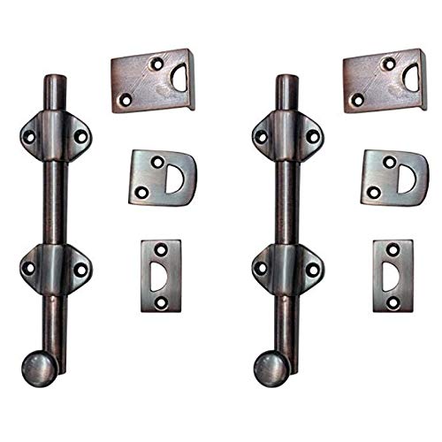 Adonai Hardware 6" Dekar Brass Surface Bolt (Supplied as 2 Pieces per Pack) - Oil Rubbed Bronze